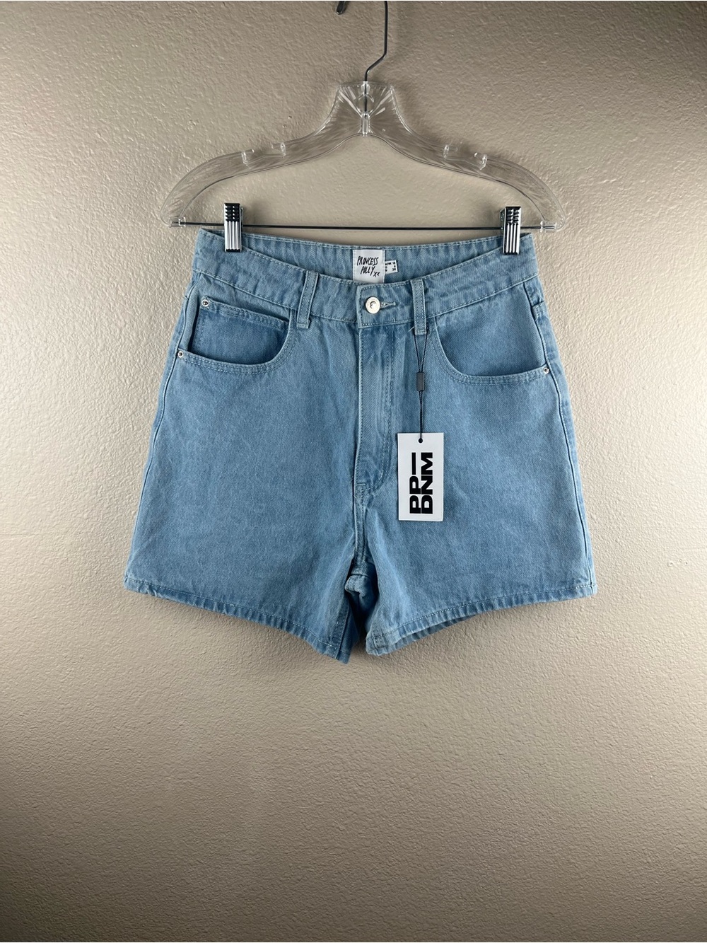 Princess Polly The Swalla Shorts Light Blue Denim NWT US 6